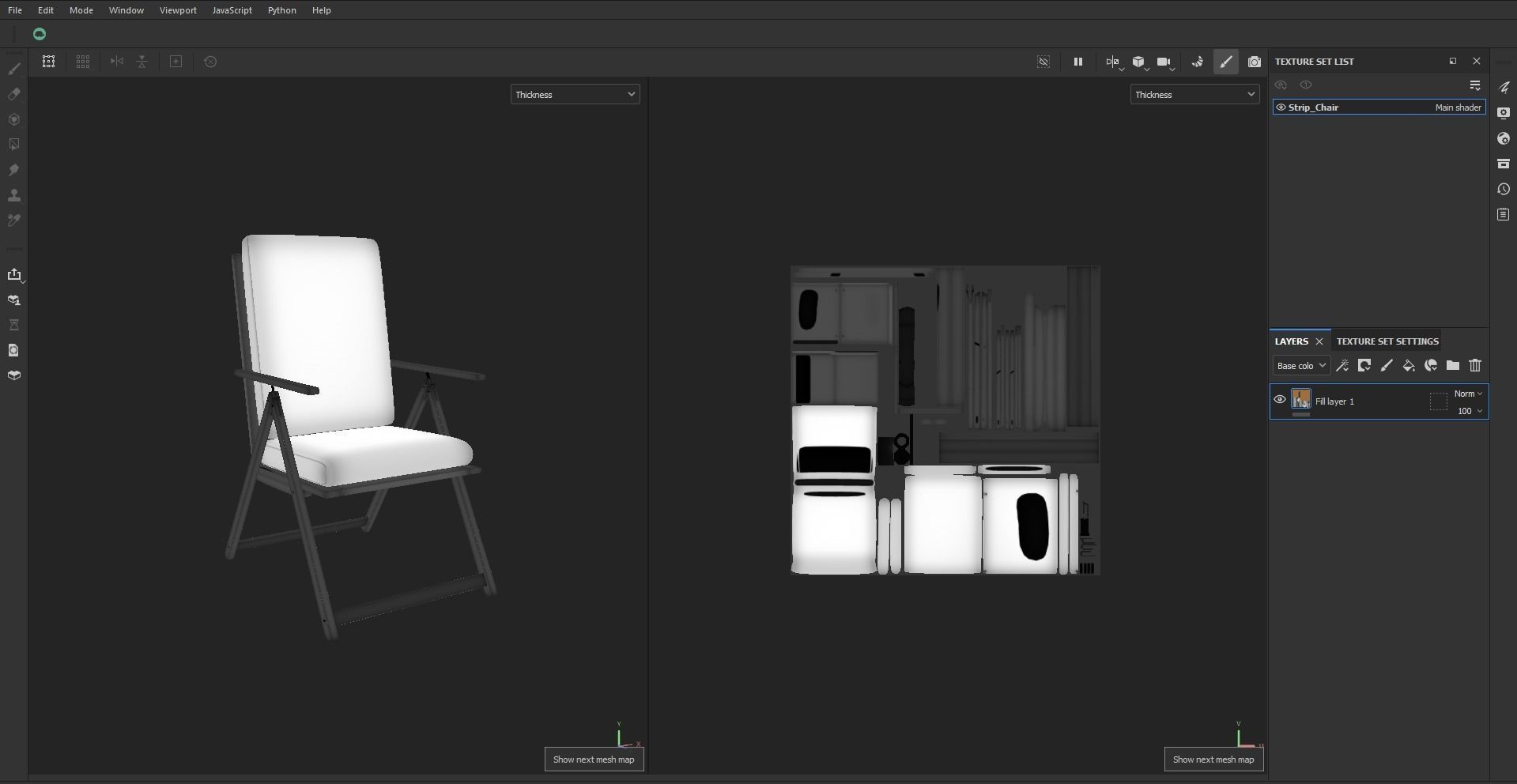 Stripe Folding Chair Low-poly 3D model_22
