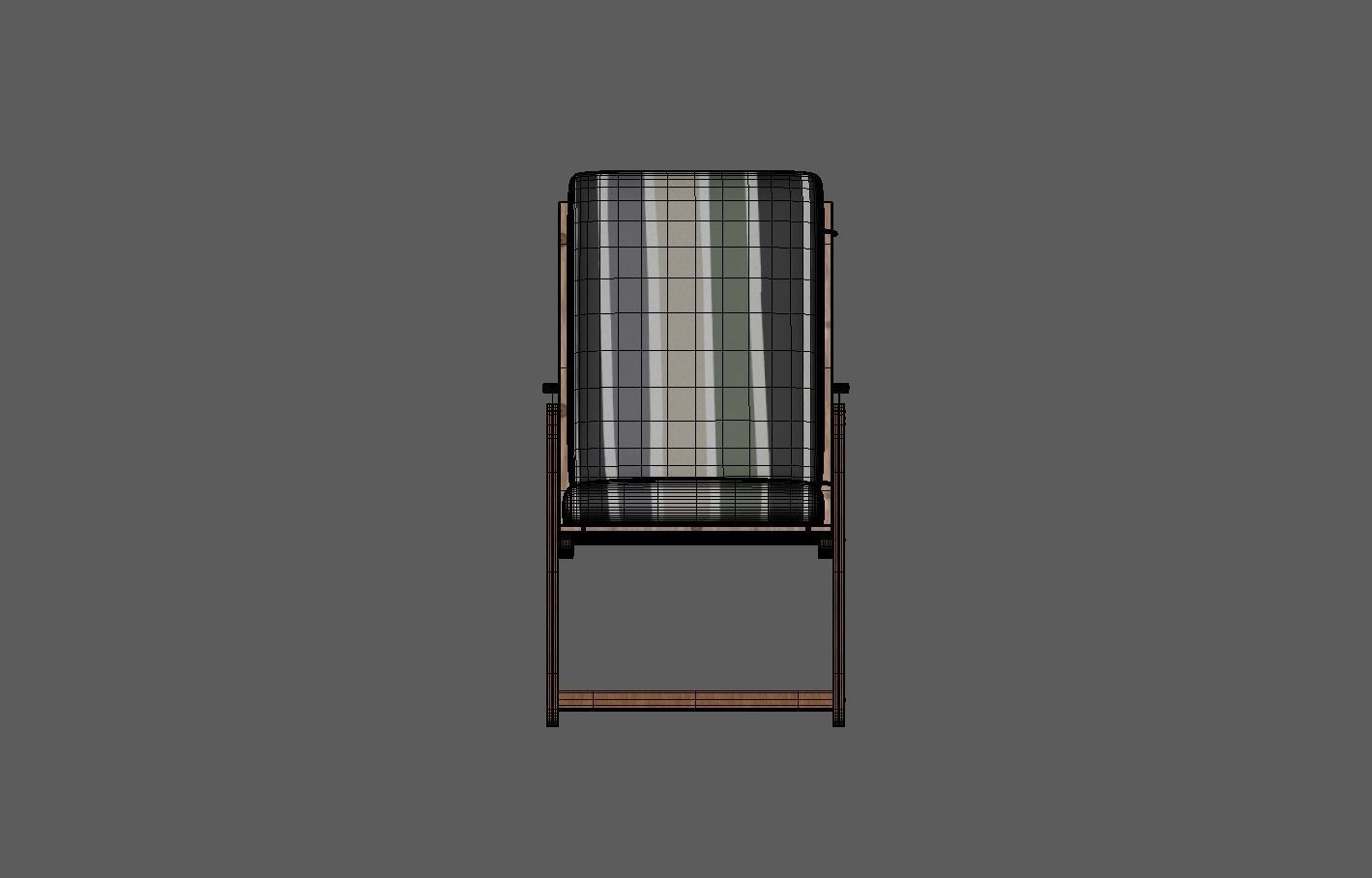 Stripe Folding Chair Low-poly 3D model_11