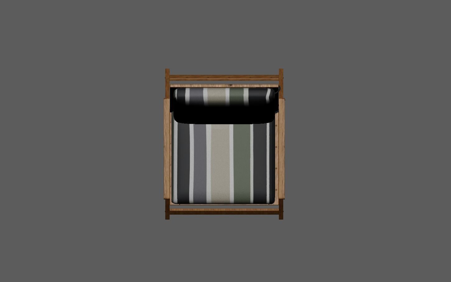Stripe Folding Chair Low-poly 3D model_13
