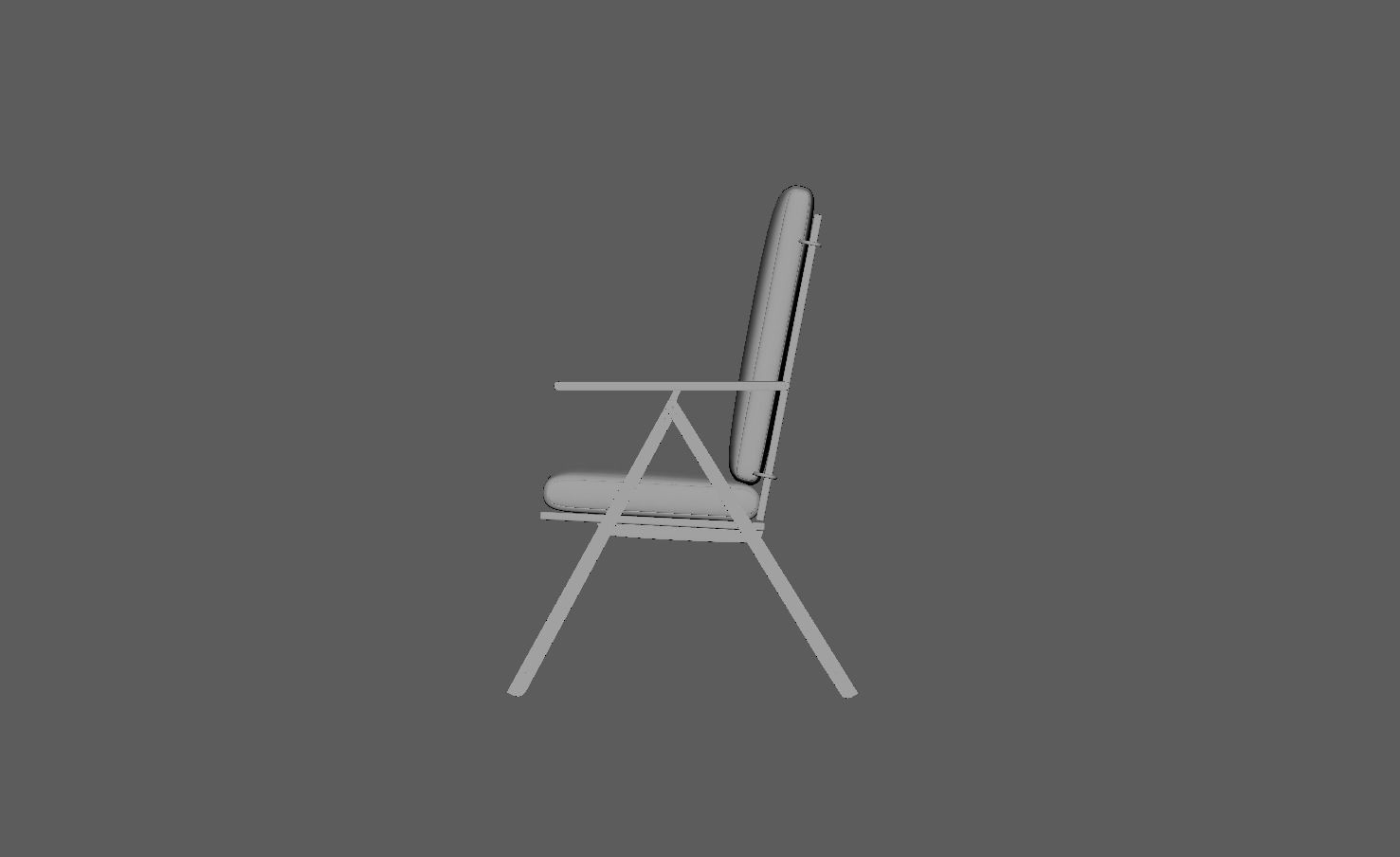Stripe Folding Chair Low-poly 3D model_18
