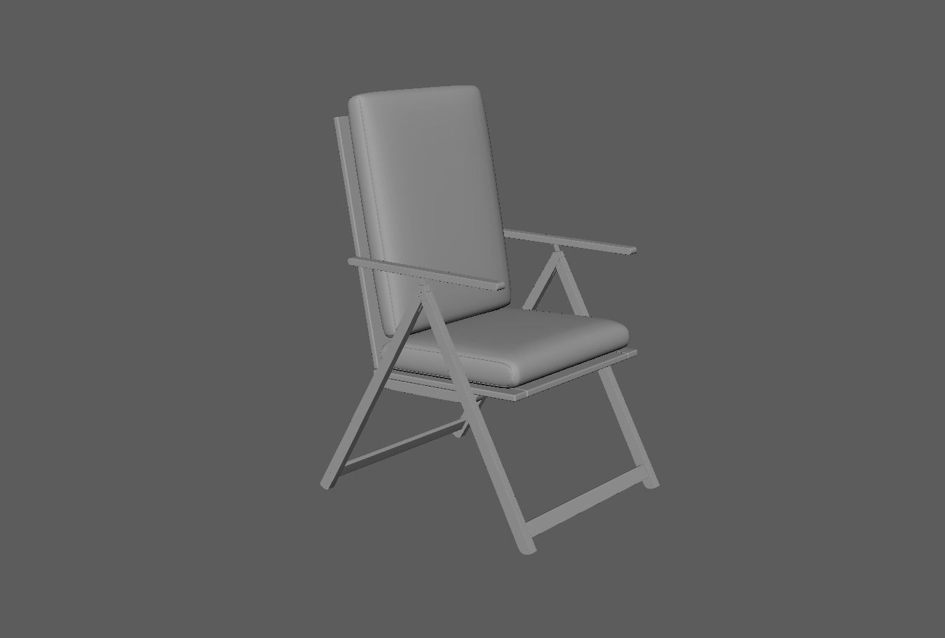 Stripe Folding Chair Low-poly 3D model_9