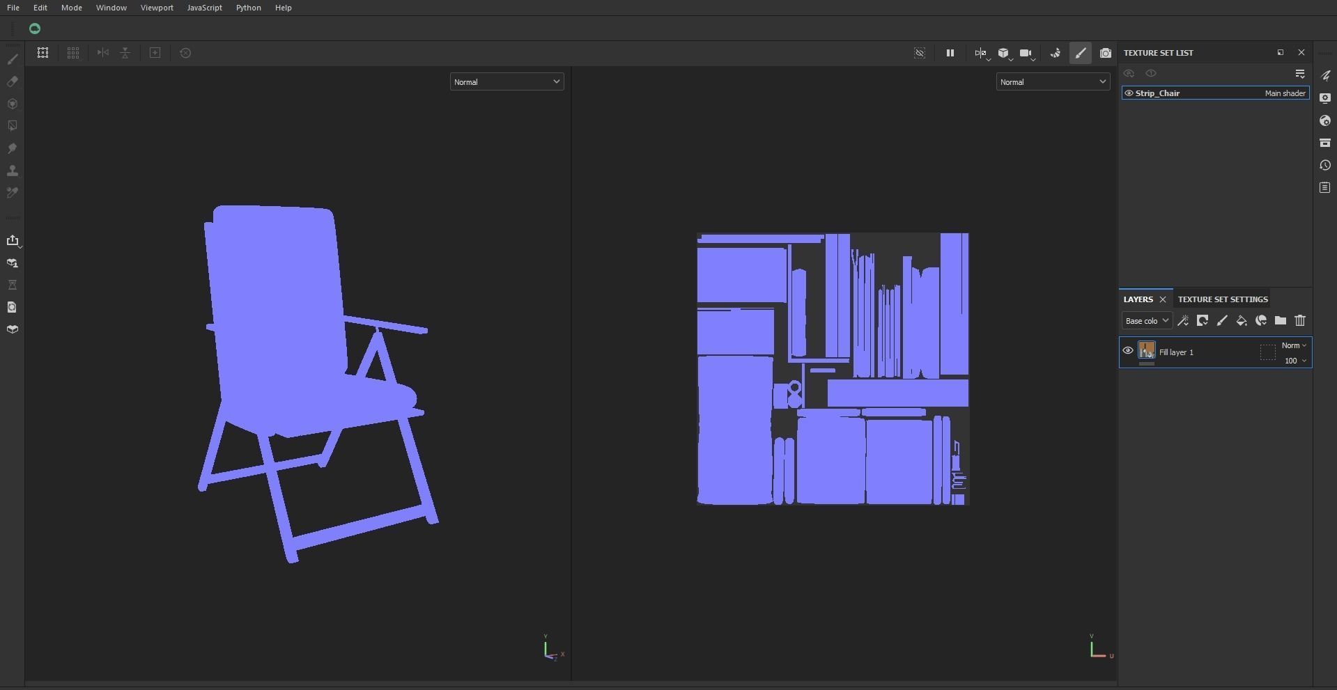 Stripe Folding Chair Low-poly 3D model_23