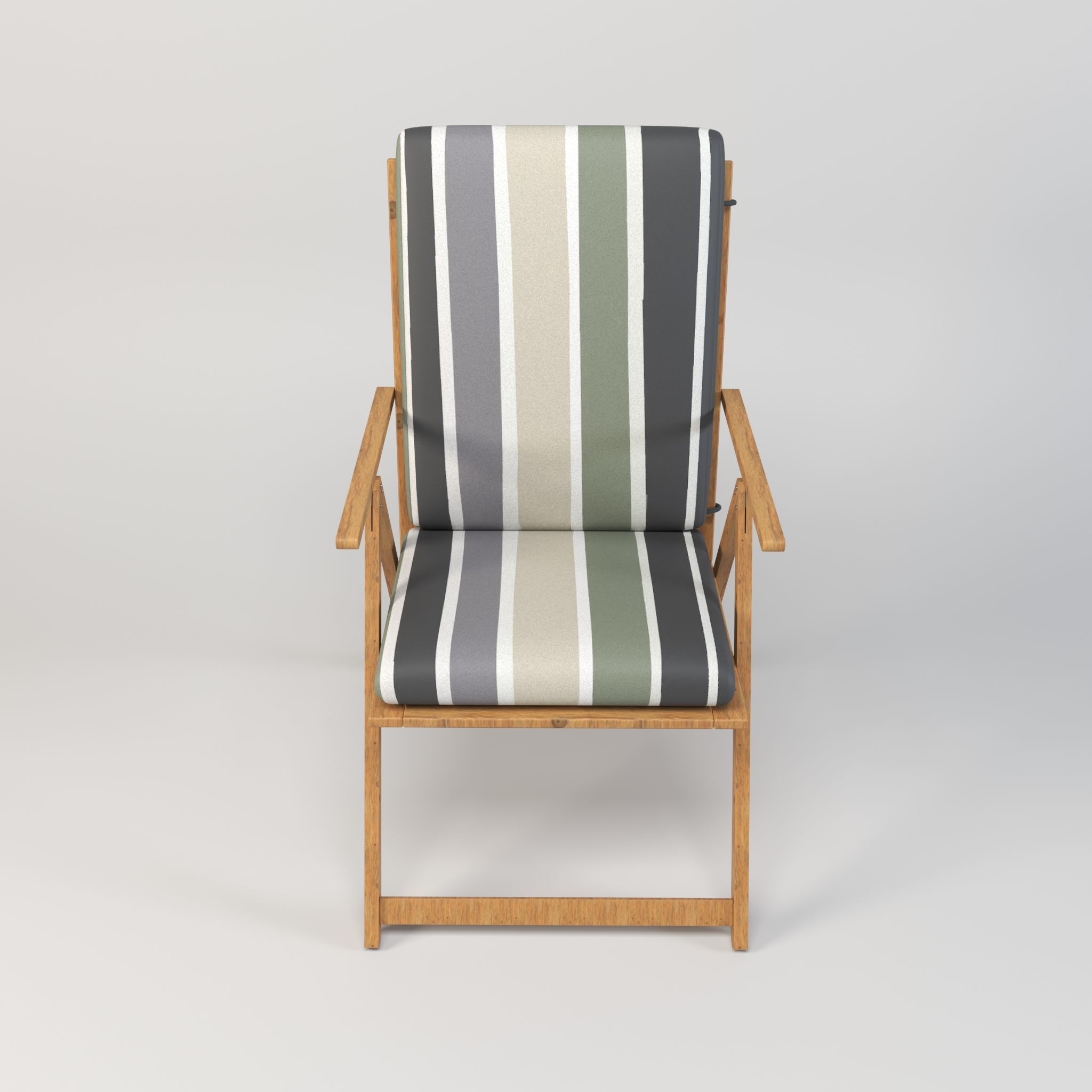 Stripe Folding Chair Low-poly 3D model_4