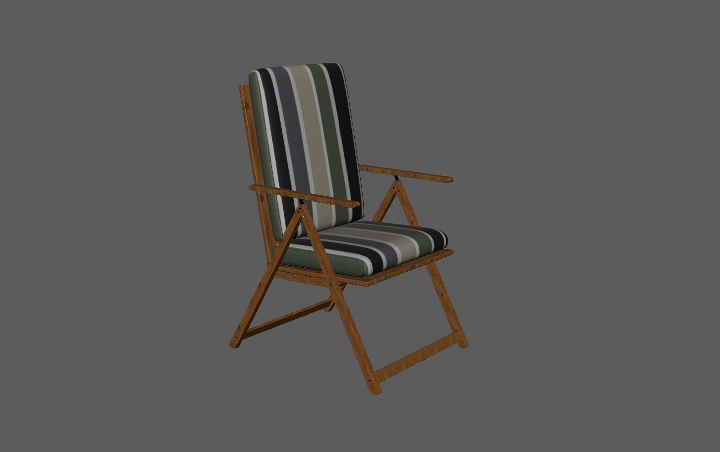 Stripe Folding Chair Low-poly 3D model_7