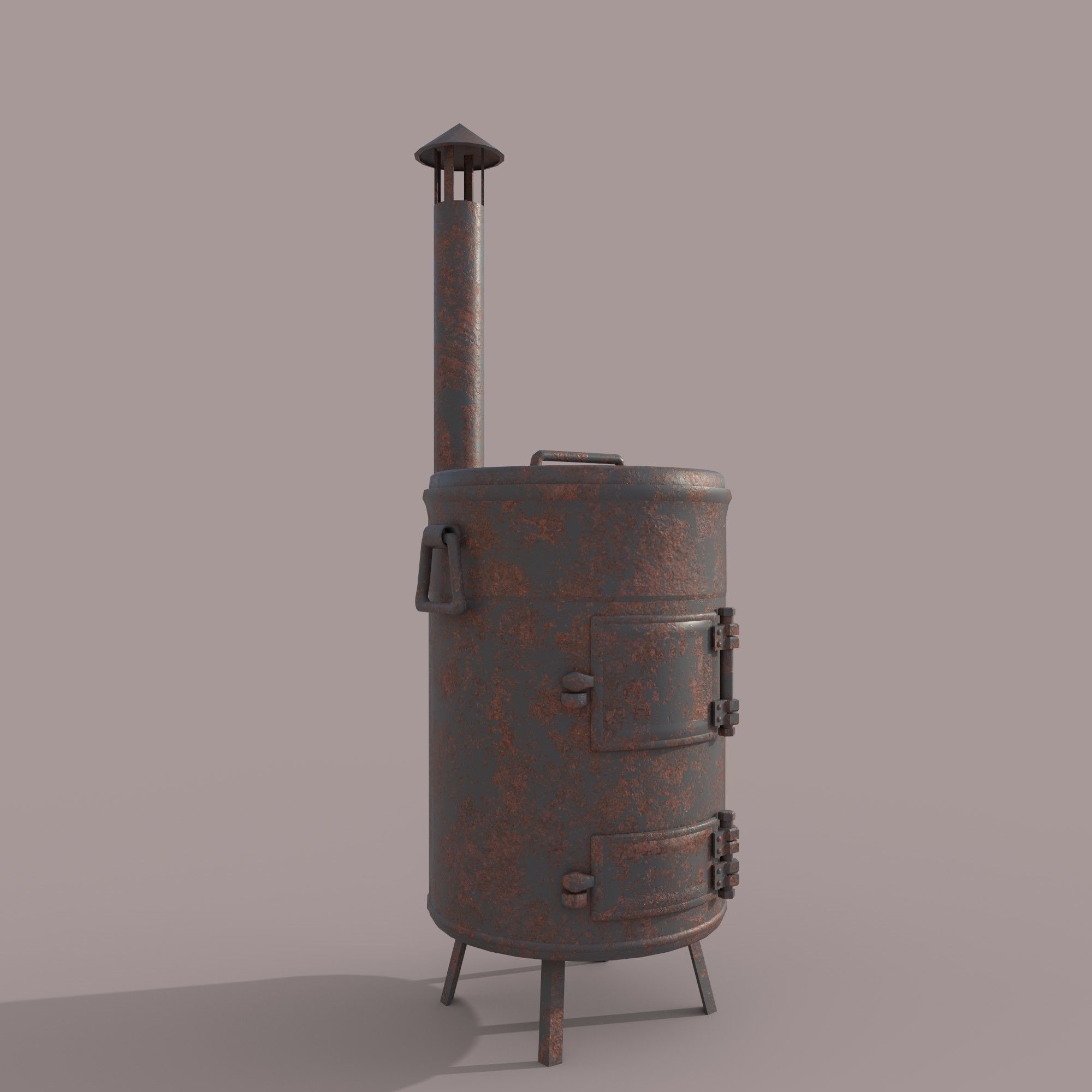Old Stove Low-poly 3D model_2