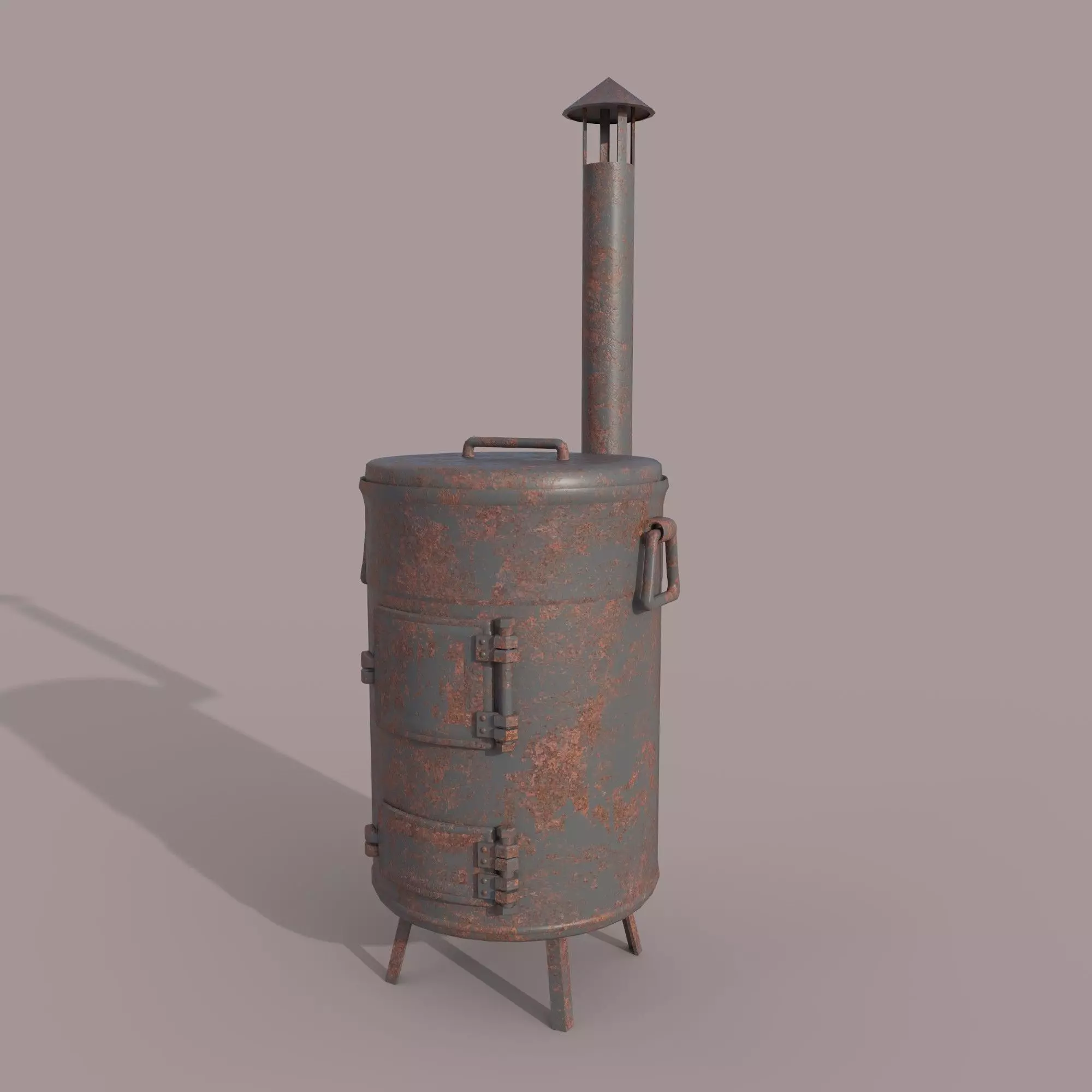 Old Stove Low-poly 3D model_0
