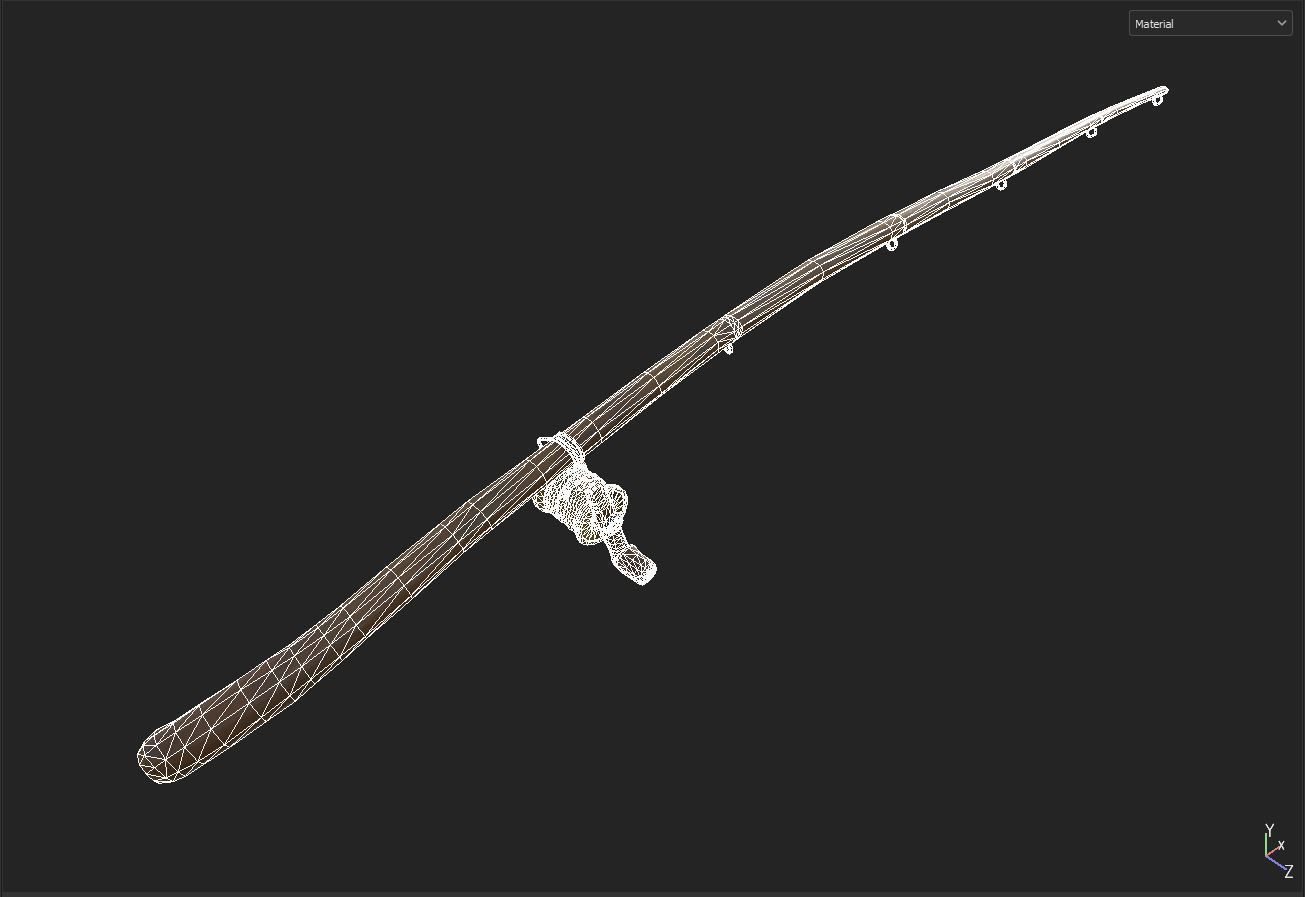 fishing rod Low-poly 3D model_6