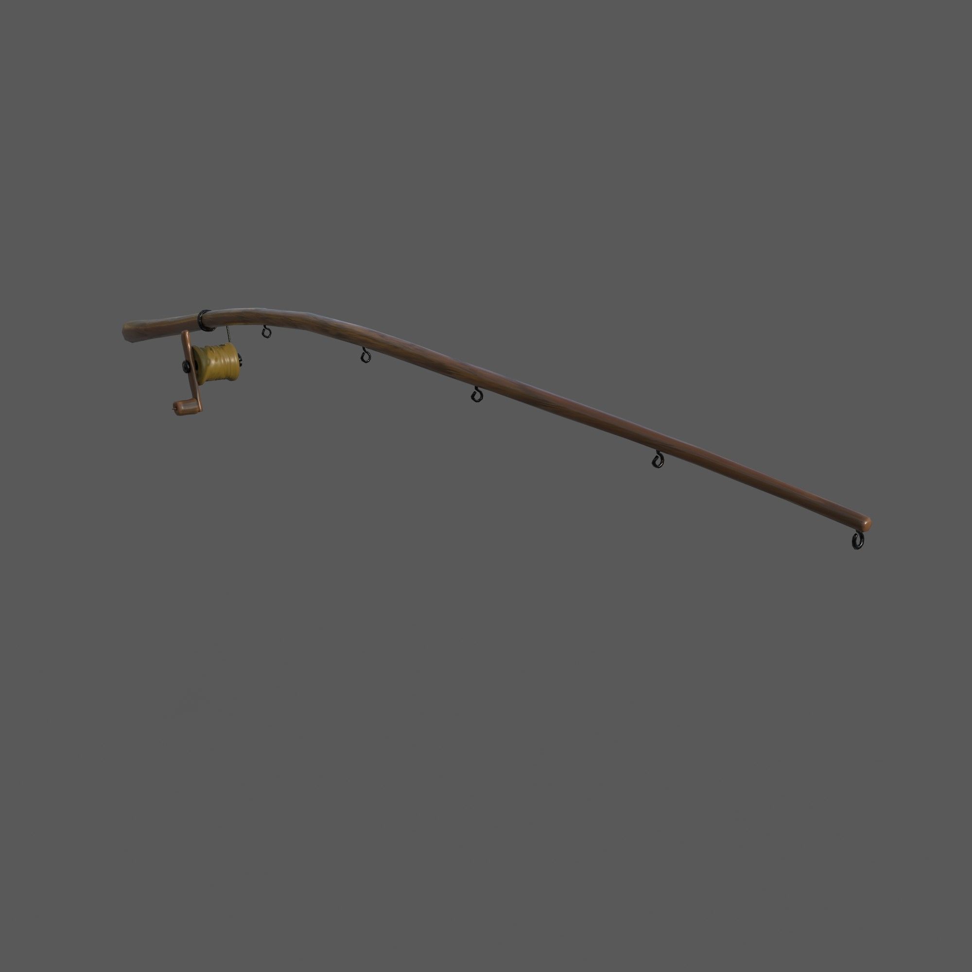 fishing rod Low-poly 3D model_2