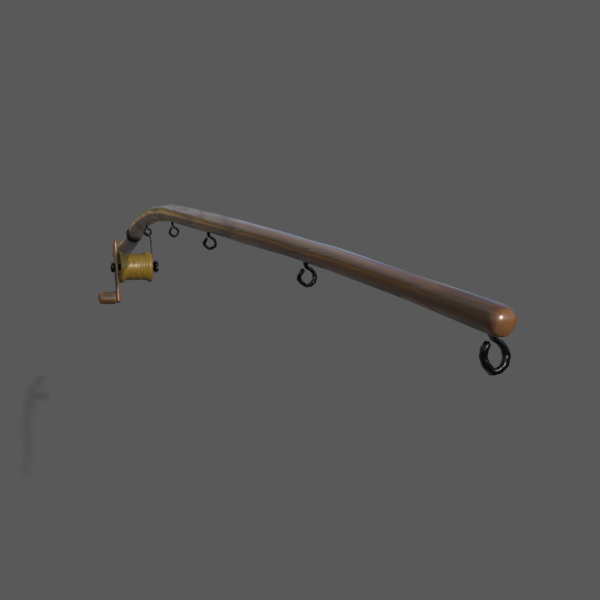 fishing rod Low-poly 3D model_4