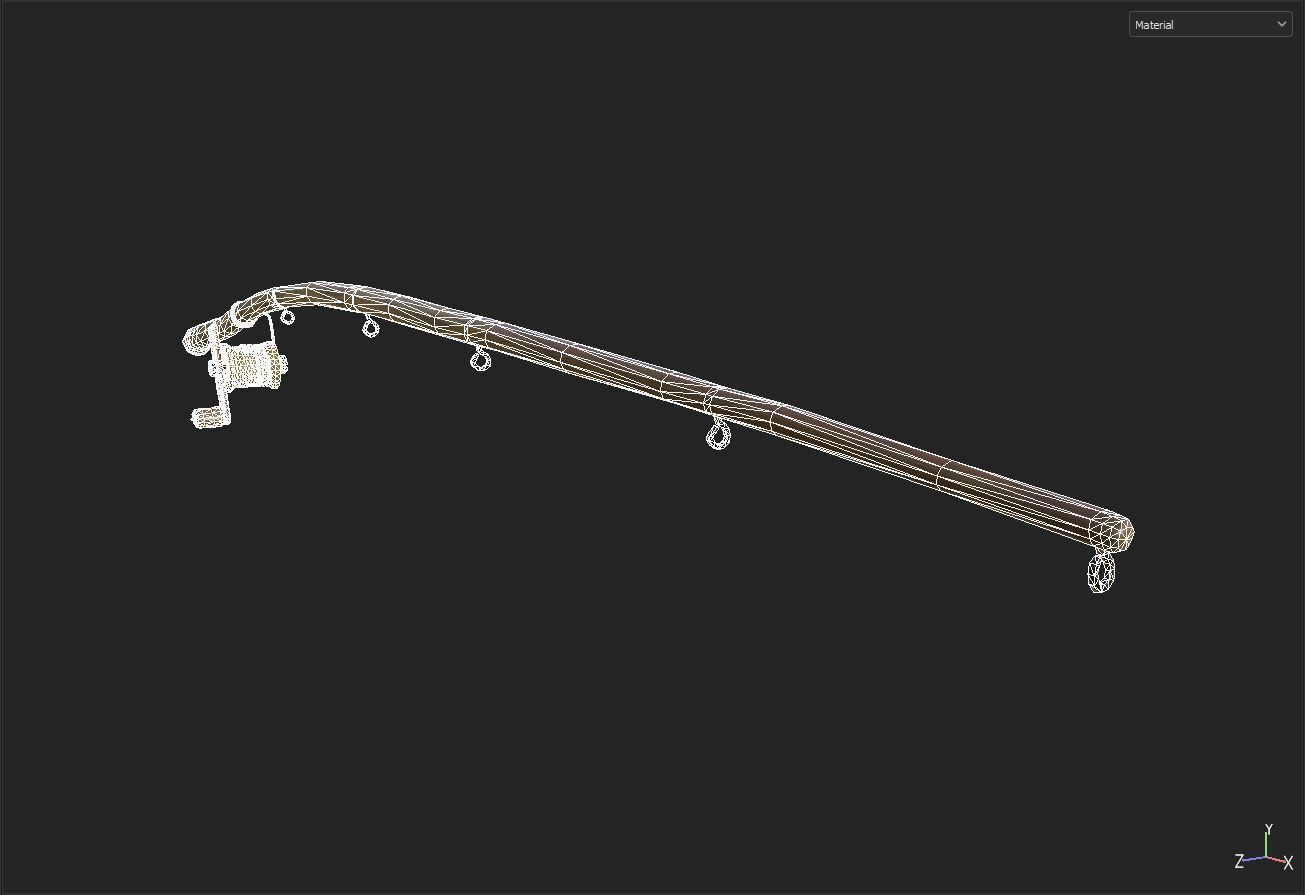 fishing rod Low-poly 3D model_5