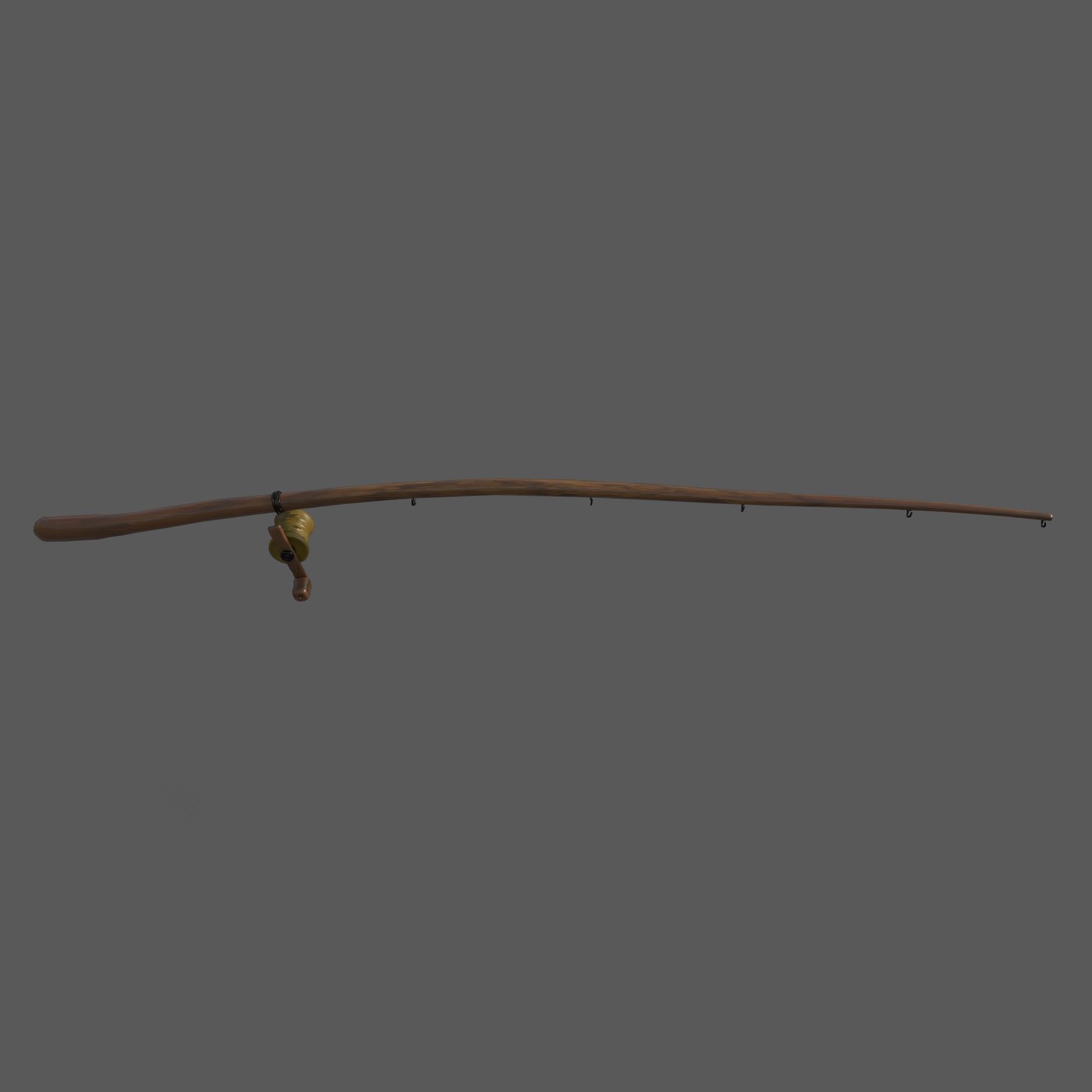 fishing rod Low-poly 3D model_3