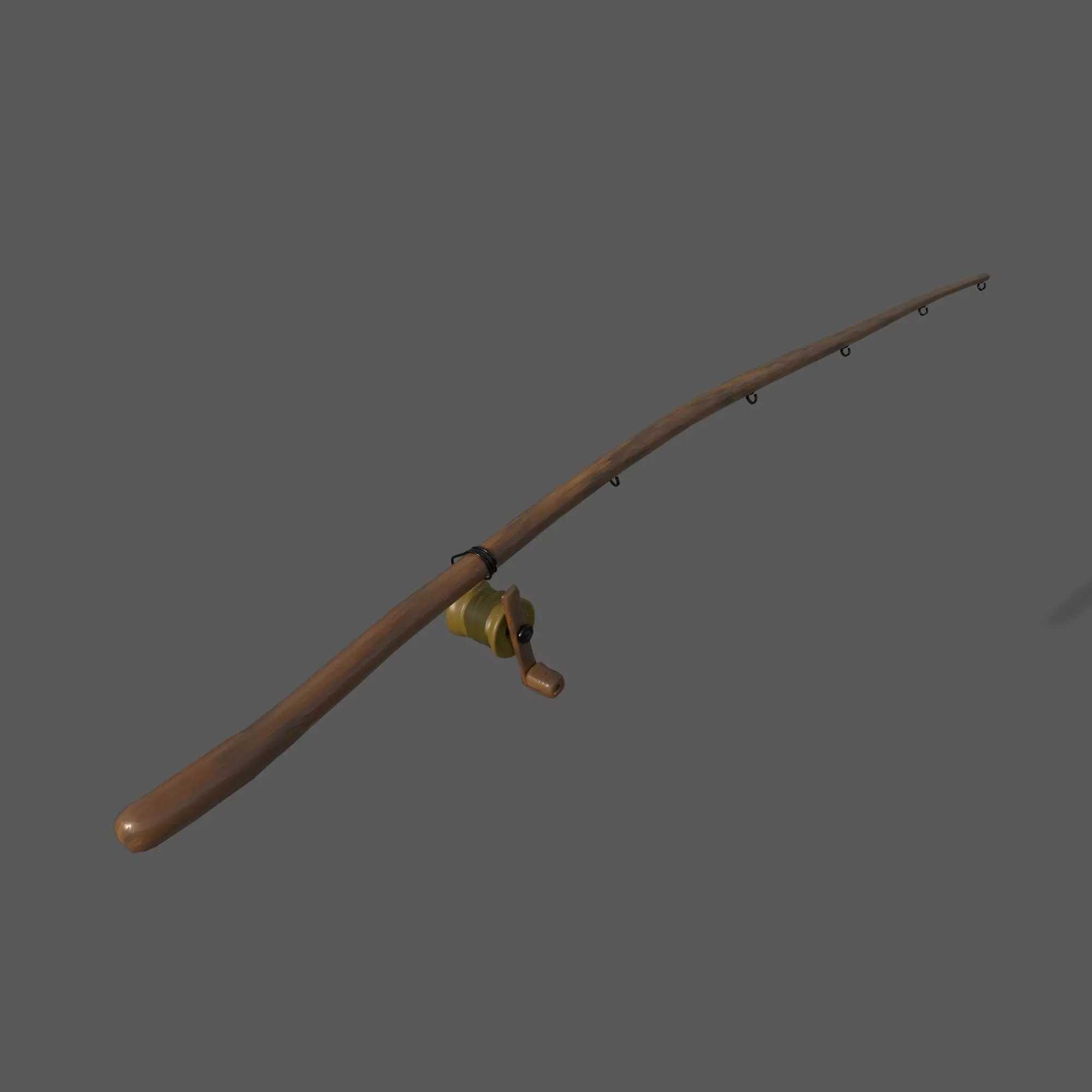 fishing rod Low-poly 3D model_0