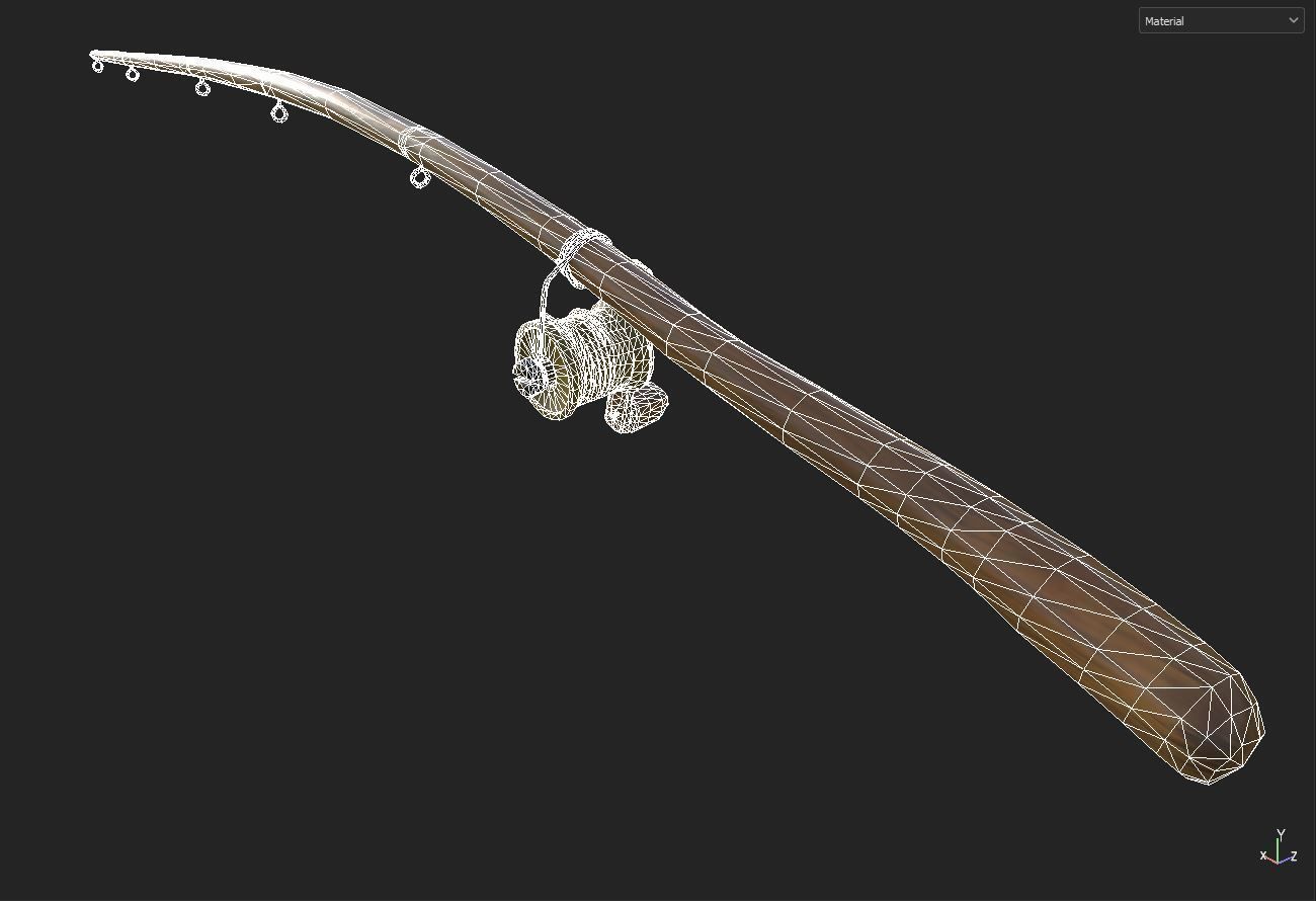 fishing rod Low-poly 3D model_8