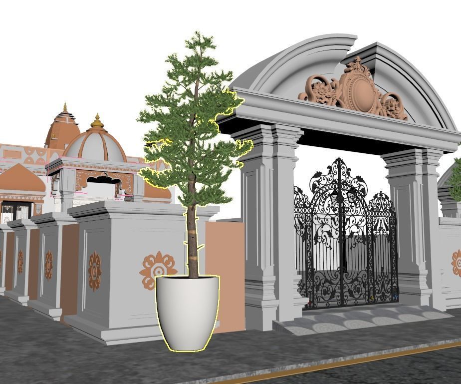3d temple design 3D model_3