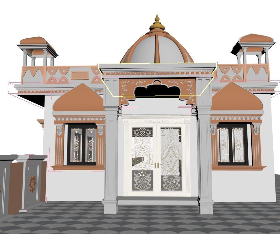 3d temple design 3D model_2
