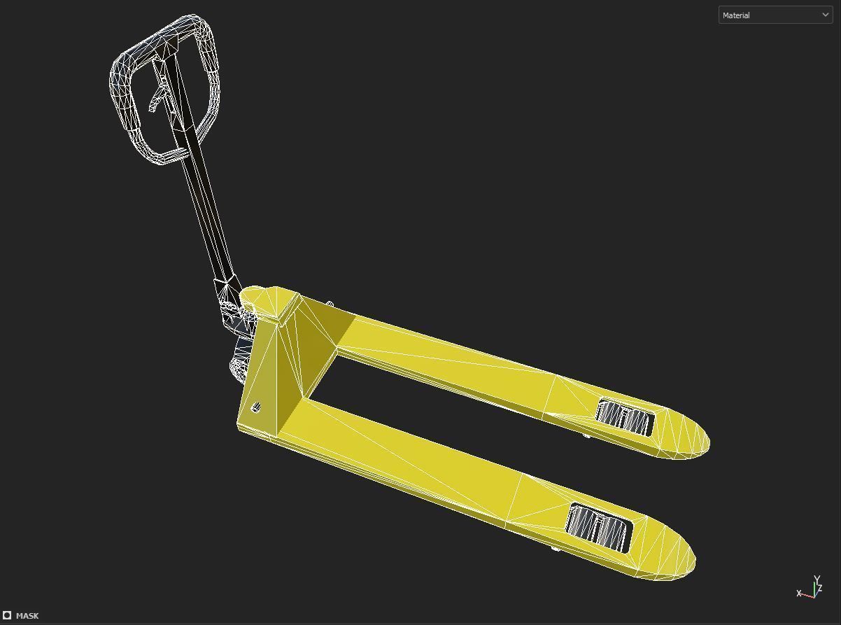 Pallet Truck Low-poly 3D model_8