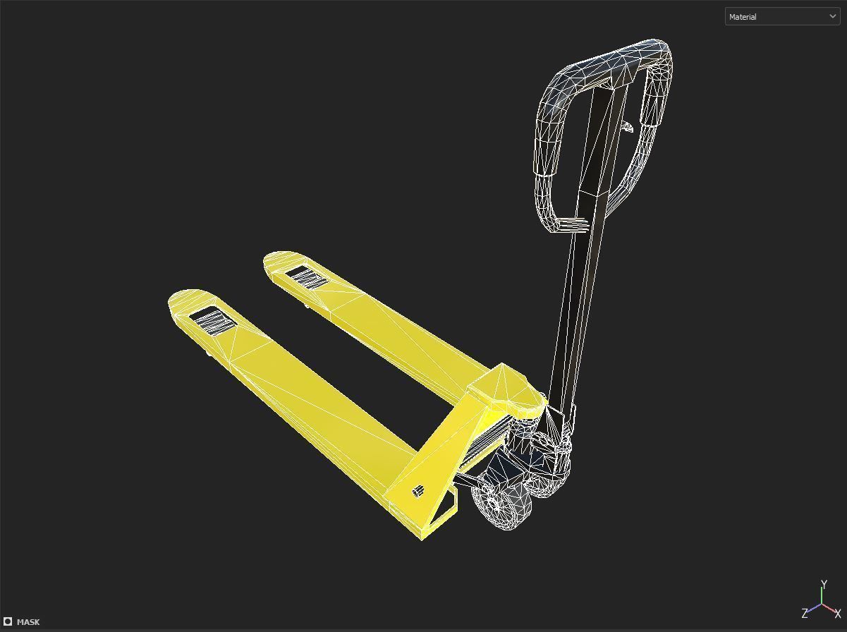 Pallet Truck Low-poly 3D model_7