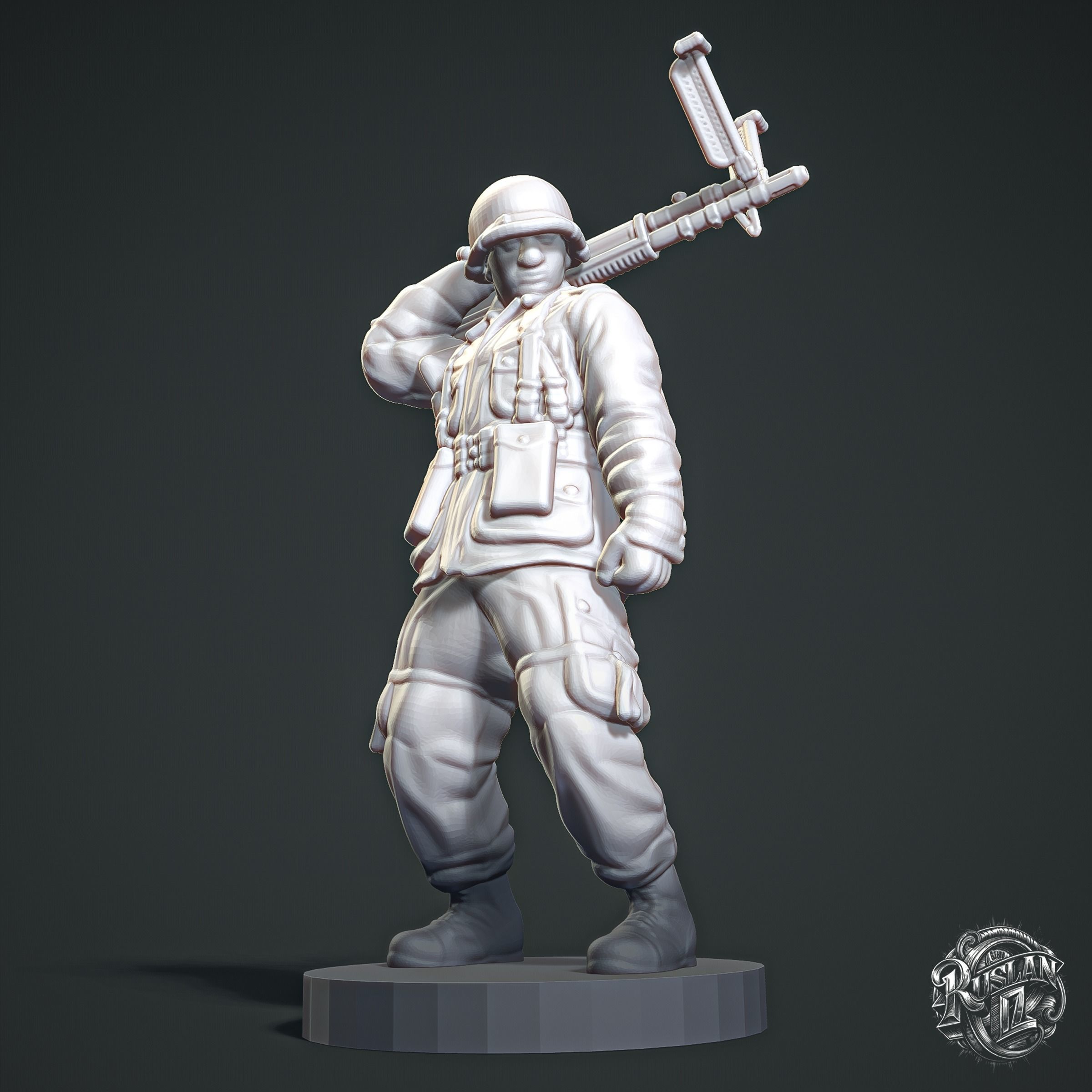 Soldier with Machine Gun RoZ 3D print model_1