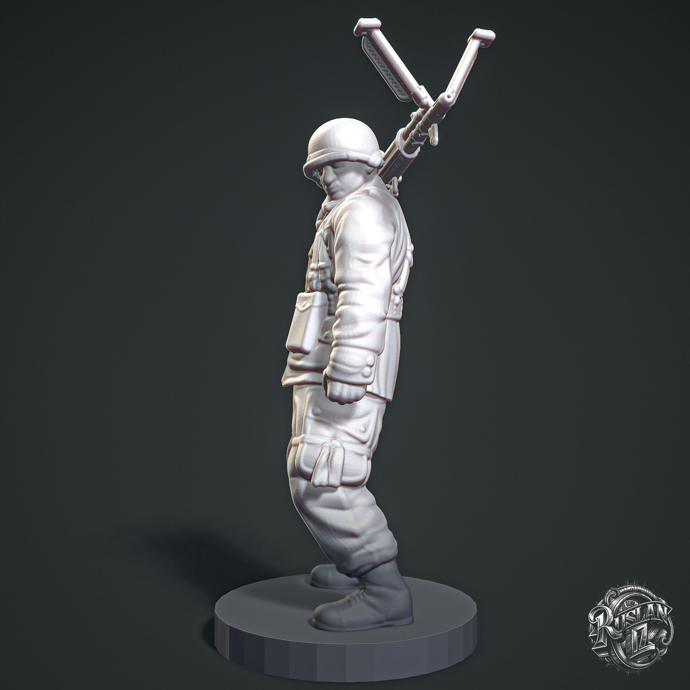 Soldier with Machine Gun RoZ 3D print model_6