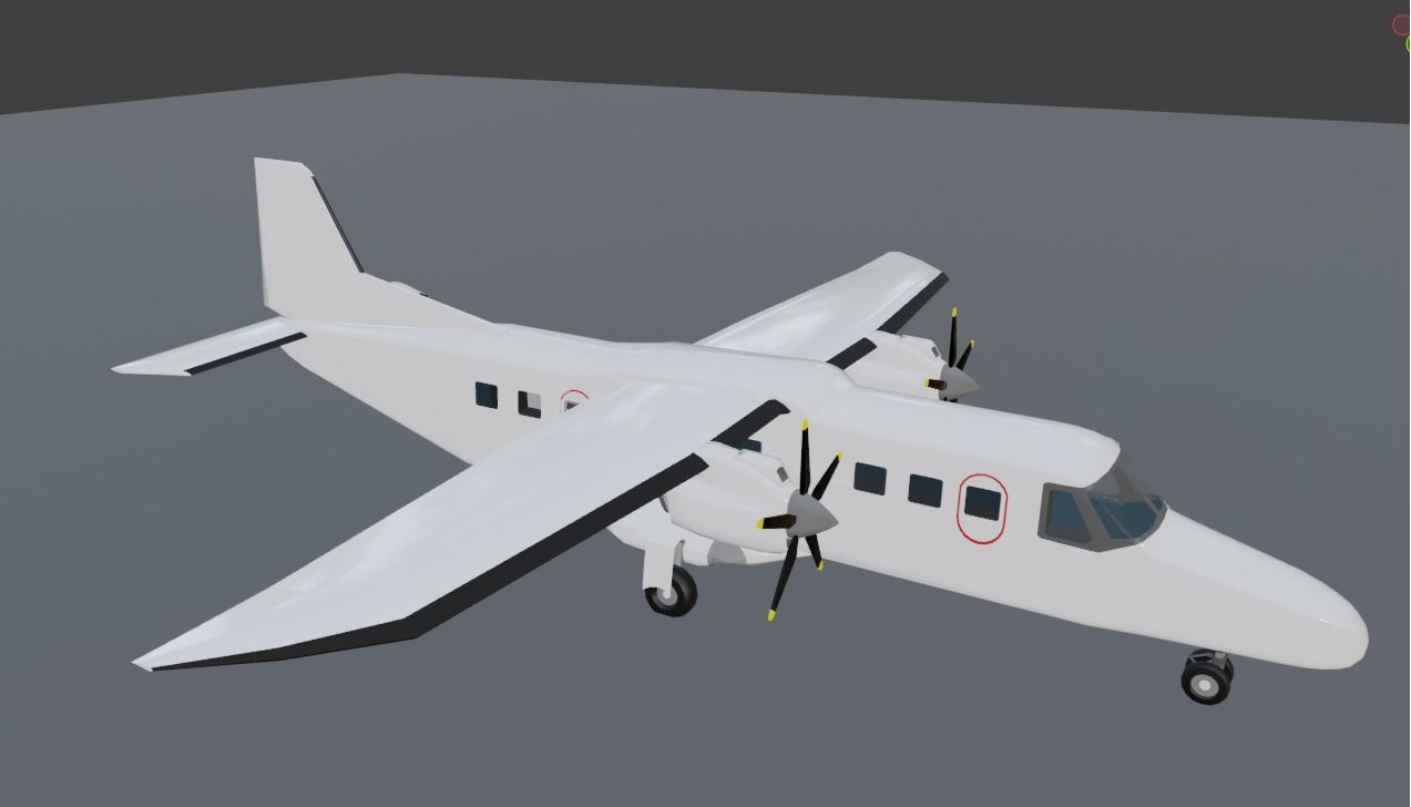 FREE dornier do 228-200 low poly  Free low-poly 3D model_3