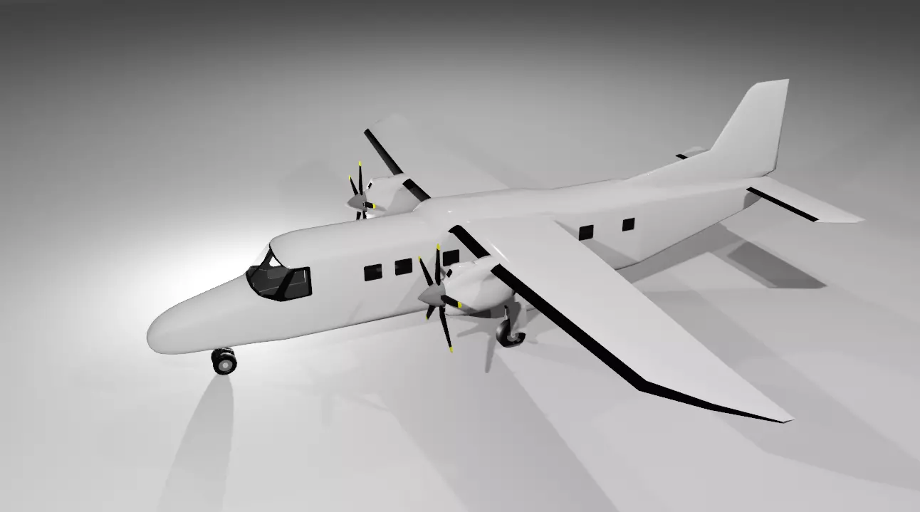 FREE dornier do 228-200 low poly  Free low-poly 3D model_0