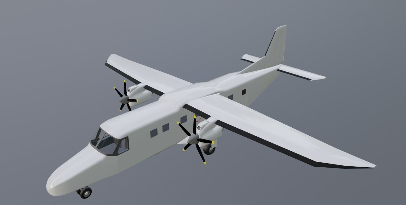 FREE dornier do 228-200 low poly  Free low-poly 3D model_4