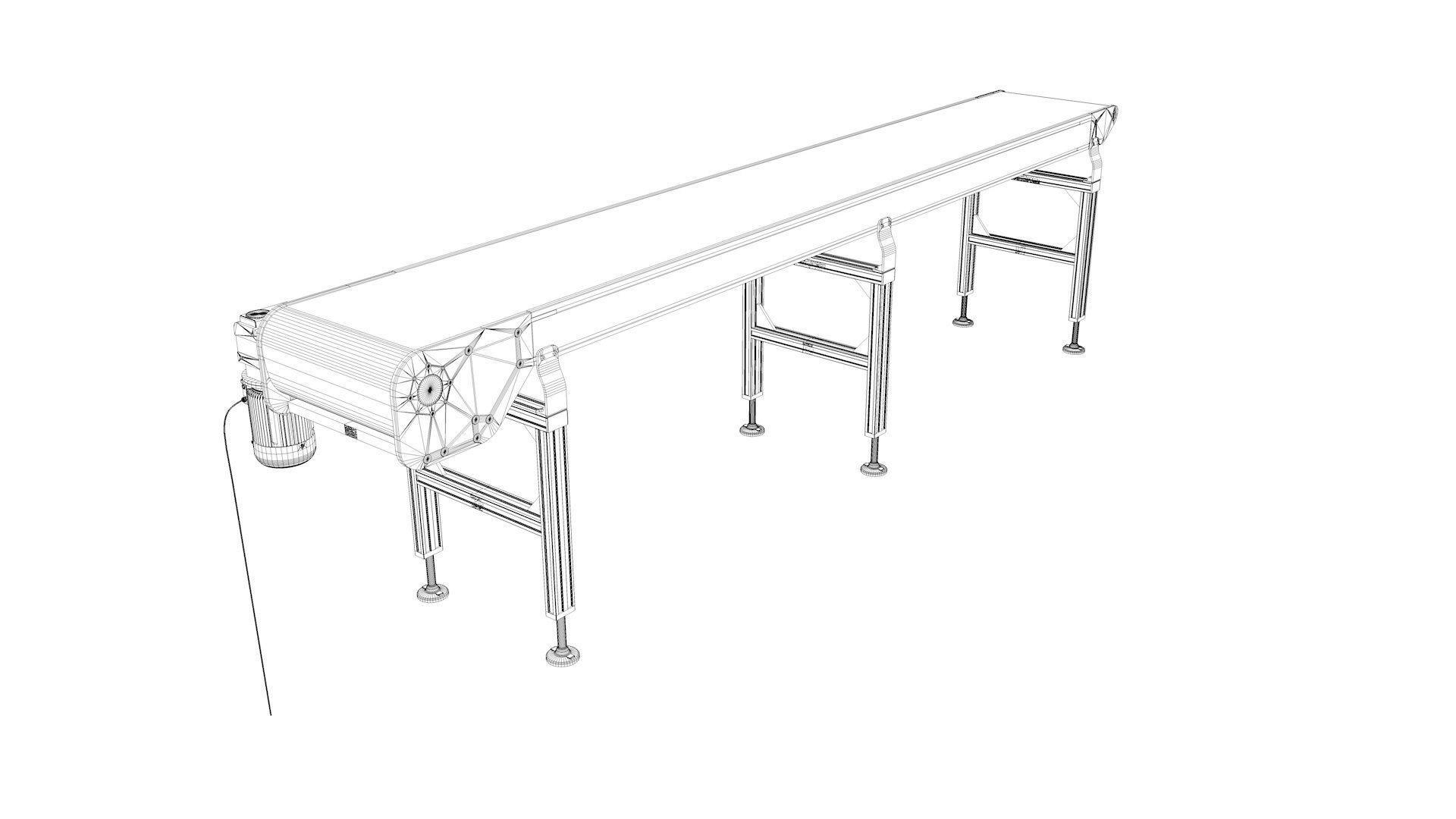 Conveyor Belt for Factory Fixed Dimention 3D model_9