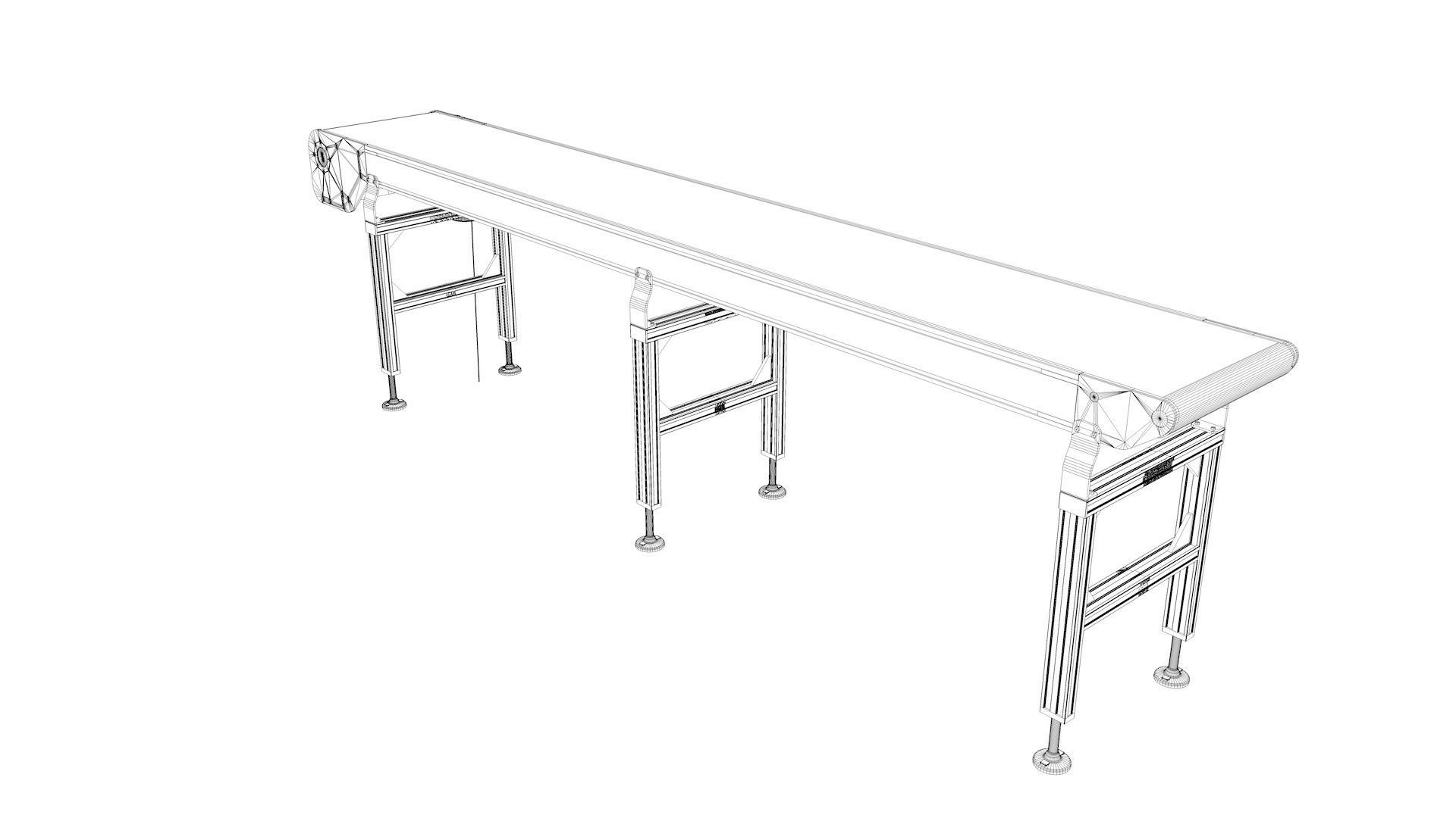 Conveyor Belt for Factory Fixed Dimention 3D model_10