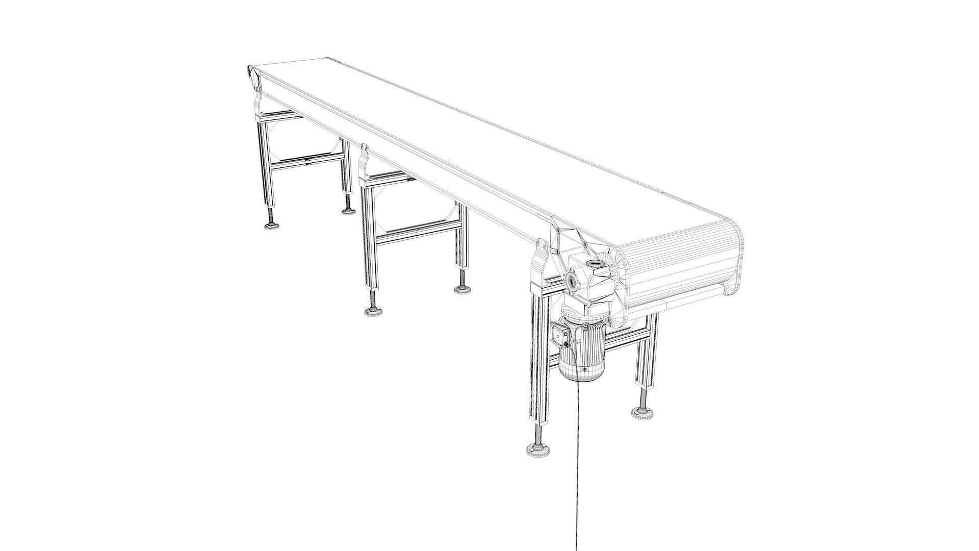 Conveyor Belt for Factory Fixed Dimention 3D model_8