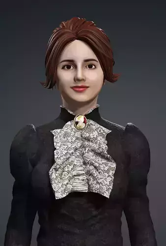 Beautifull black Dress Girl 3D character  