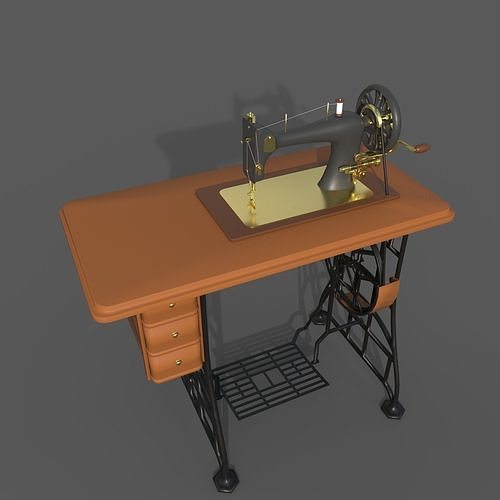sewing machine Low-poly 3D model