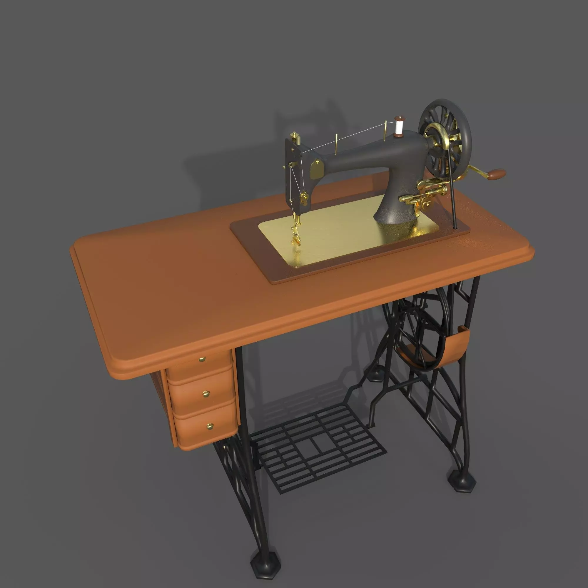 sewing machine Low-poly 3D model