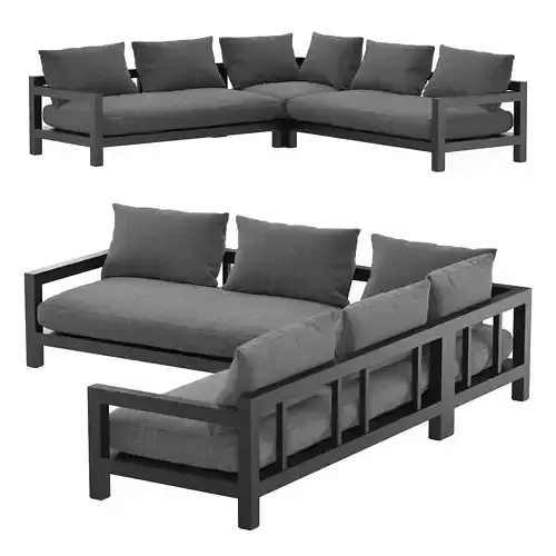 PACIFIC ALUMINUM 3PC CORNER SECTIONAL SOFA