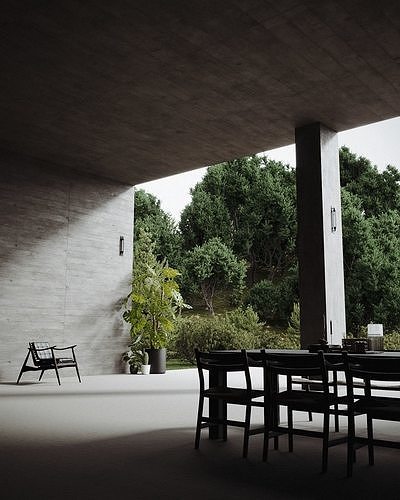 Overcast Blender Exterior 3D model