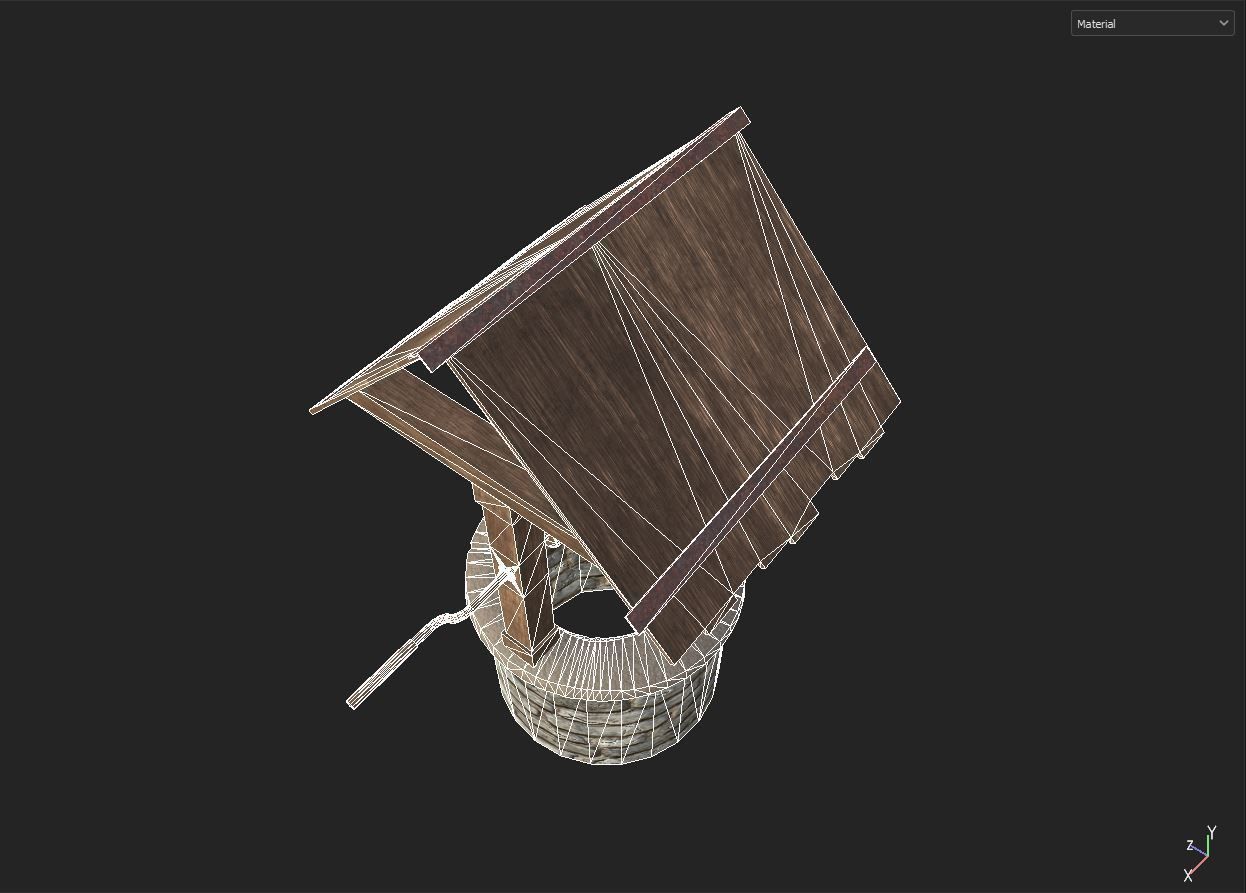 water well Low-poly 3D model_8