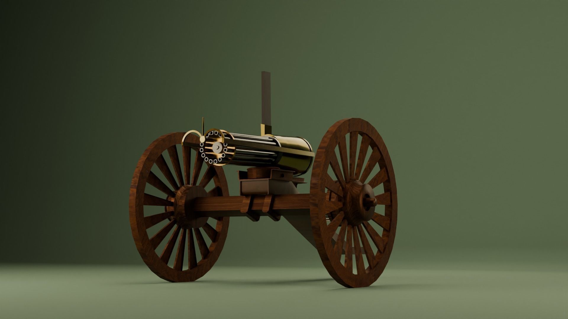 3D models of Gatlinggun  Free low-poly 3D model_1
