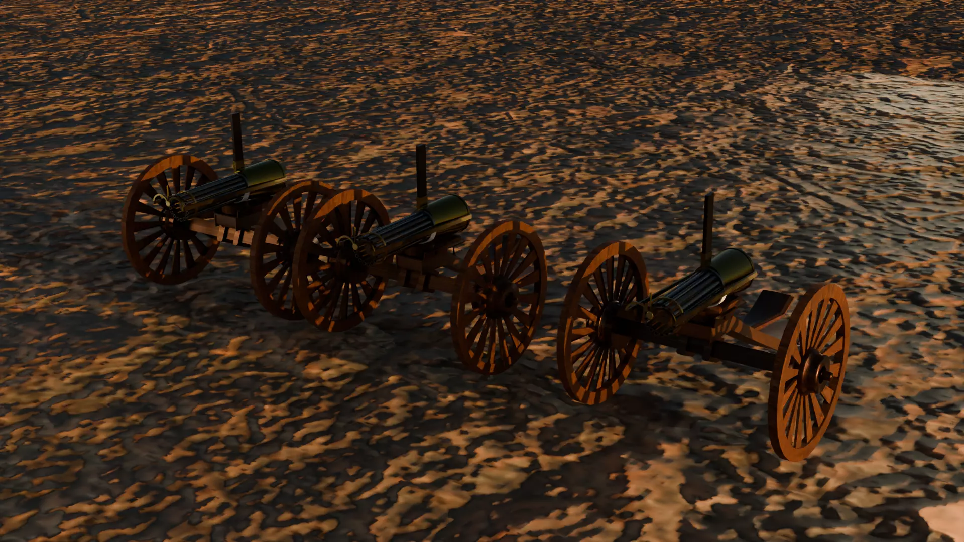 3D models of Gatlinggun  Free low-poly 3D model_0