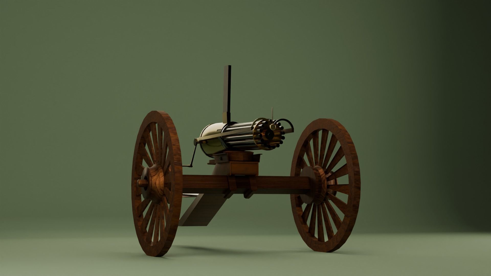 3D models of Gatlinggun  Free low-poly 3D model_2
