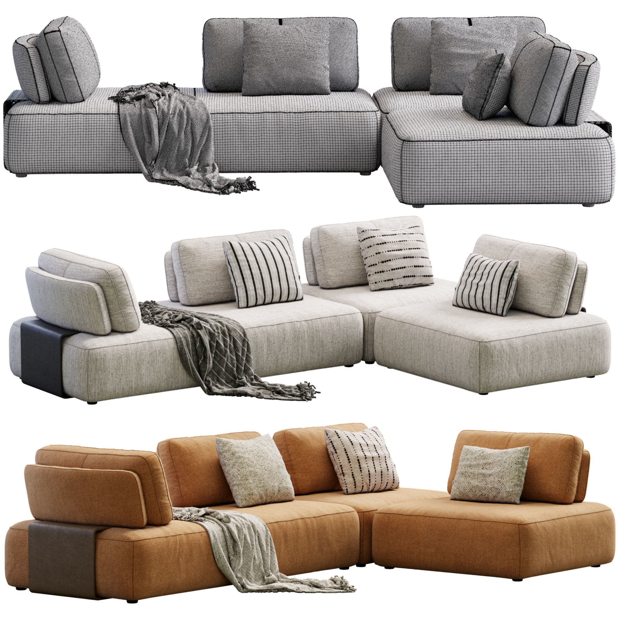 Sofa Puff By In Mood 3D model_12