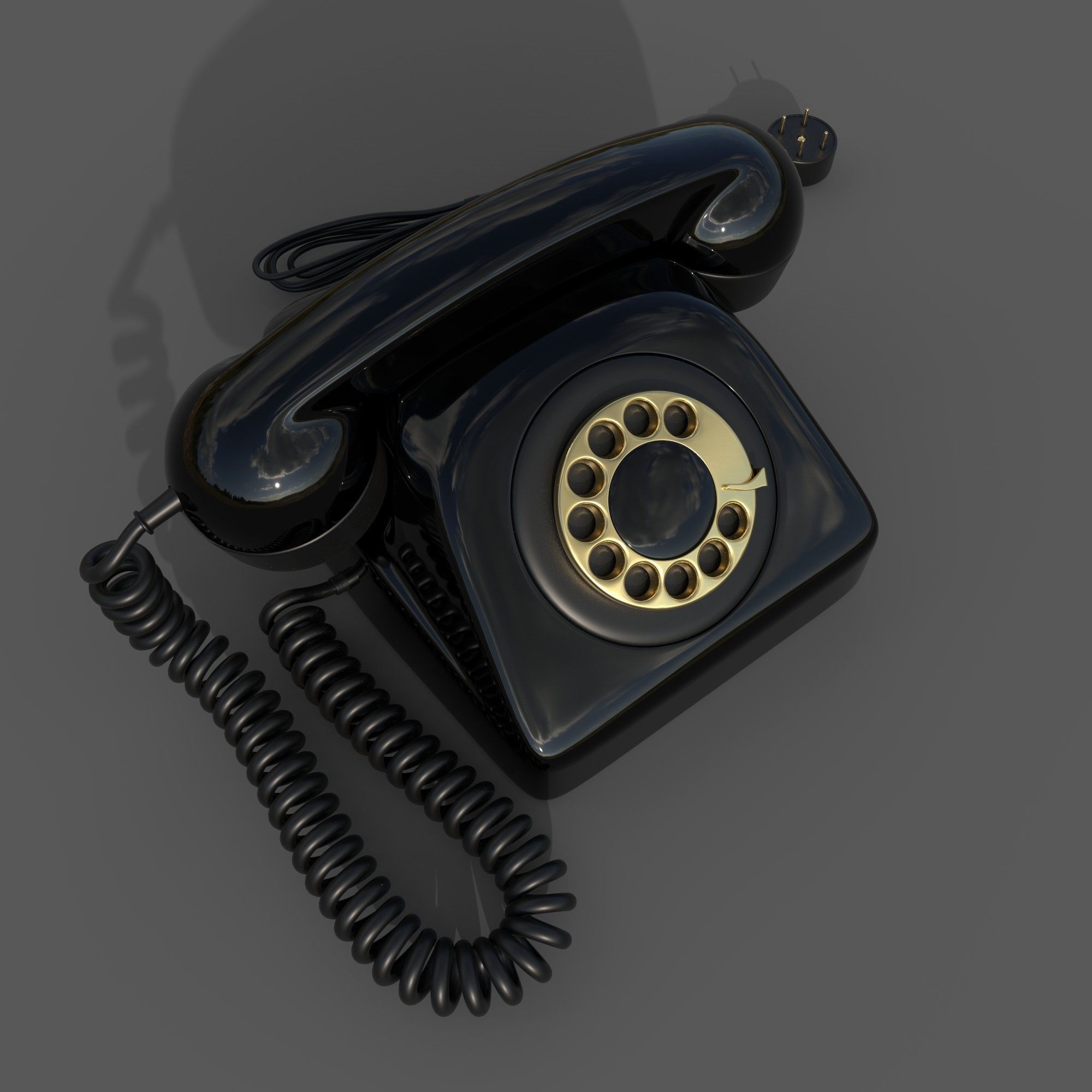 Vintage telephone 3D model_4