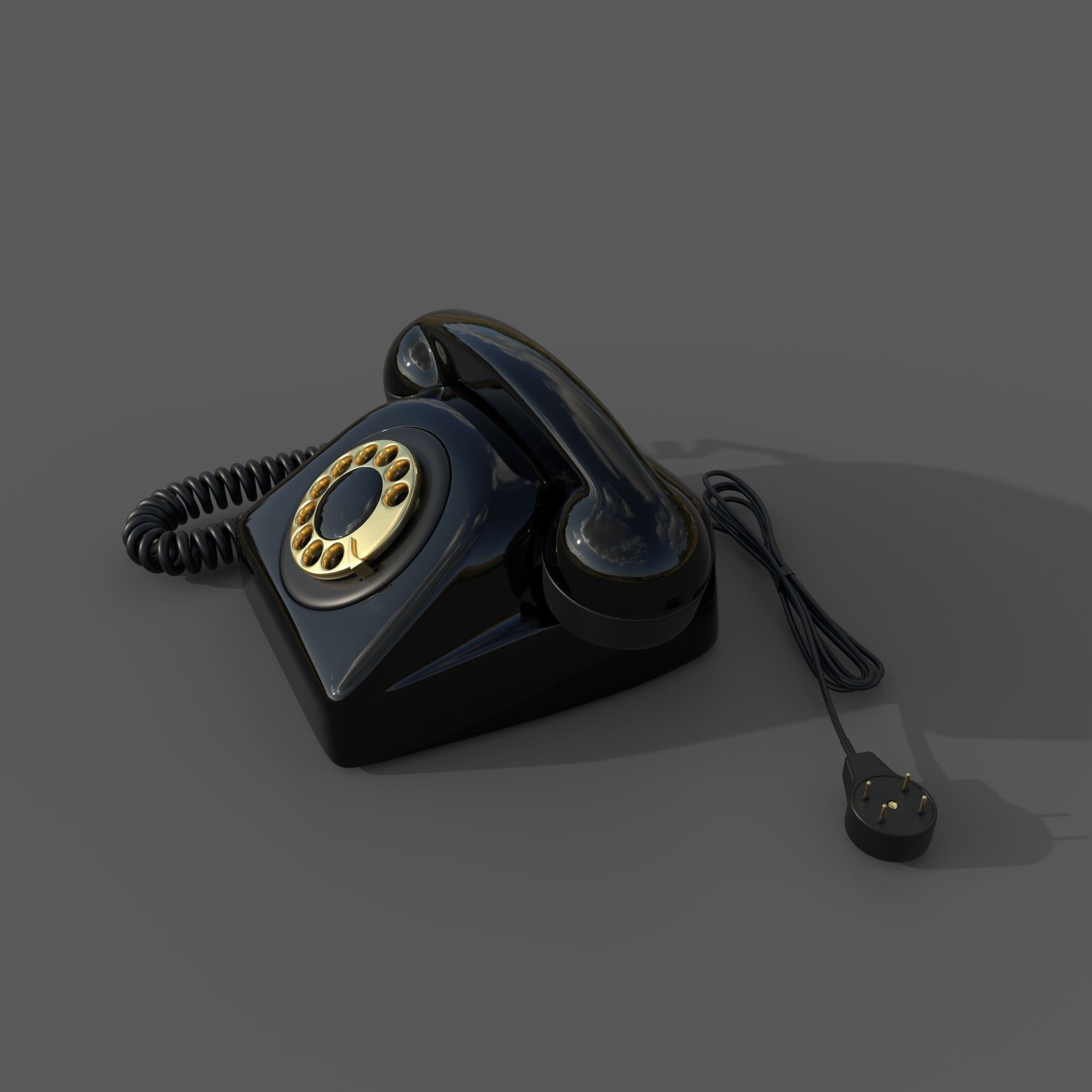 Vintage telephone 3D model_1
