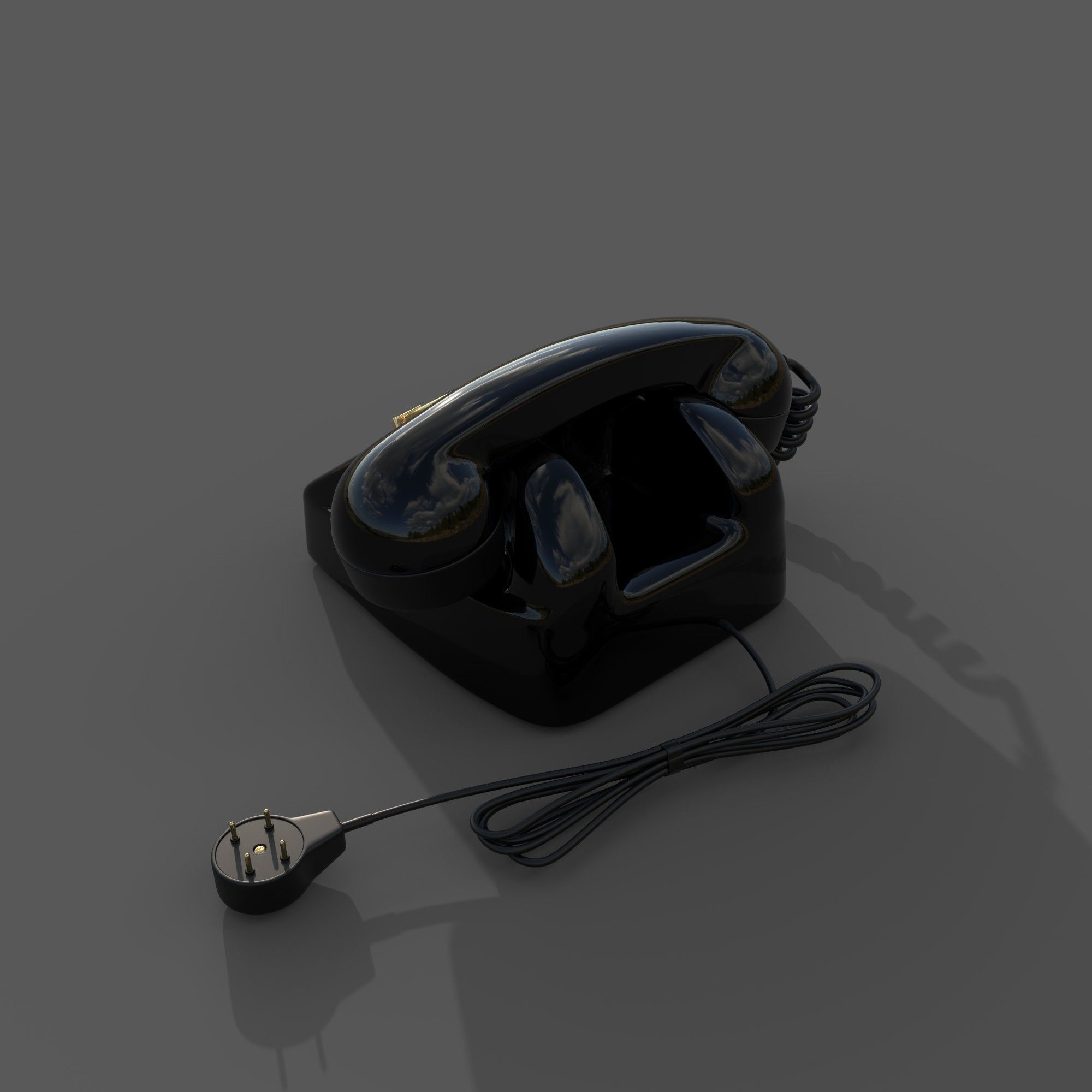 Vintage telephone 3D model_2