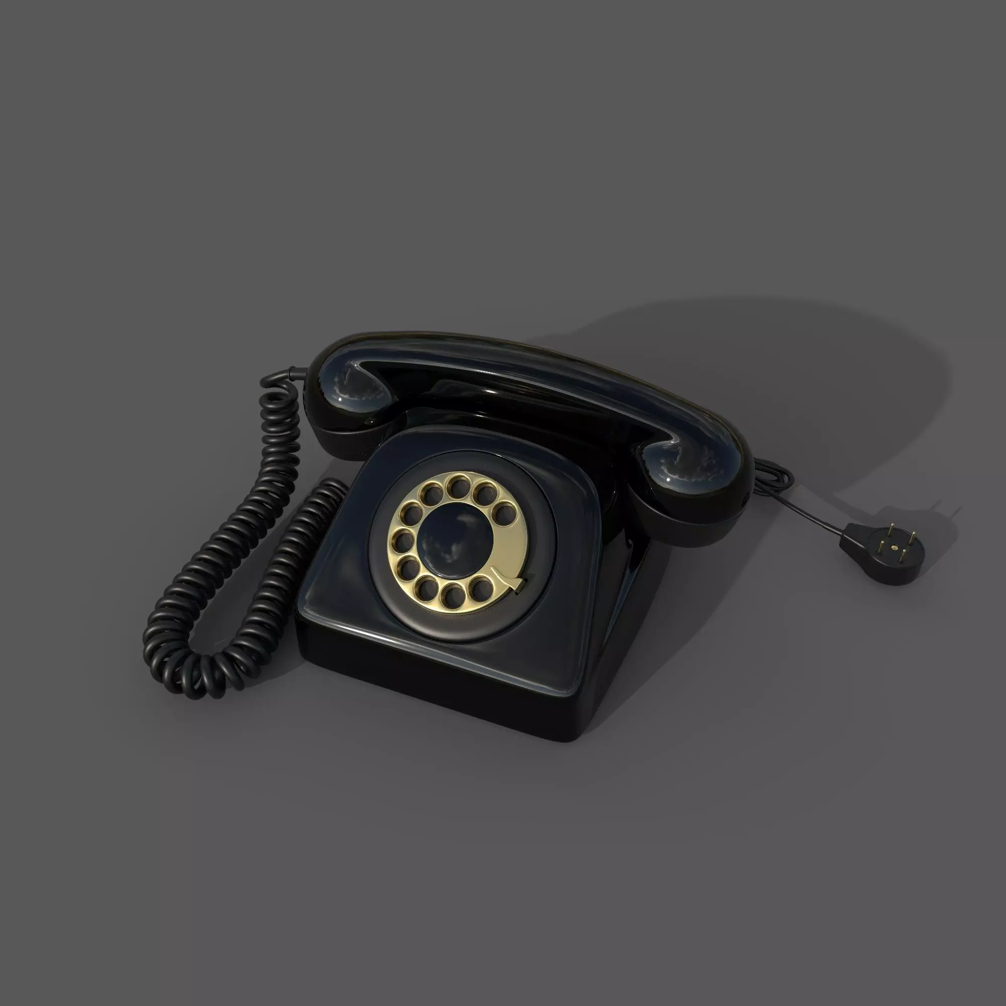 Vintage telephone 3D model_0