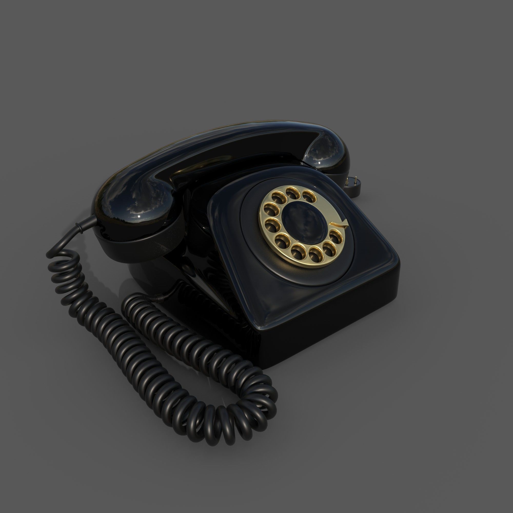 Vintage telephone 3D model_3