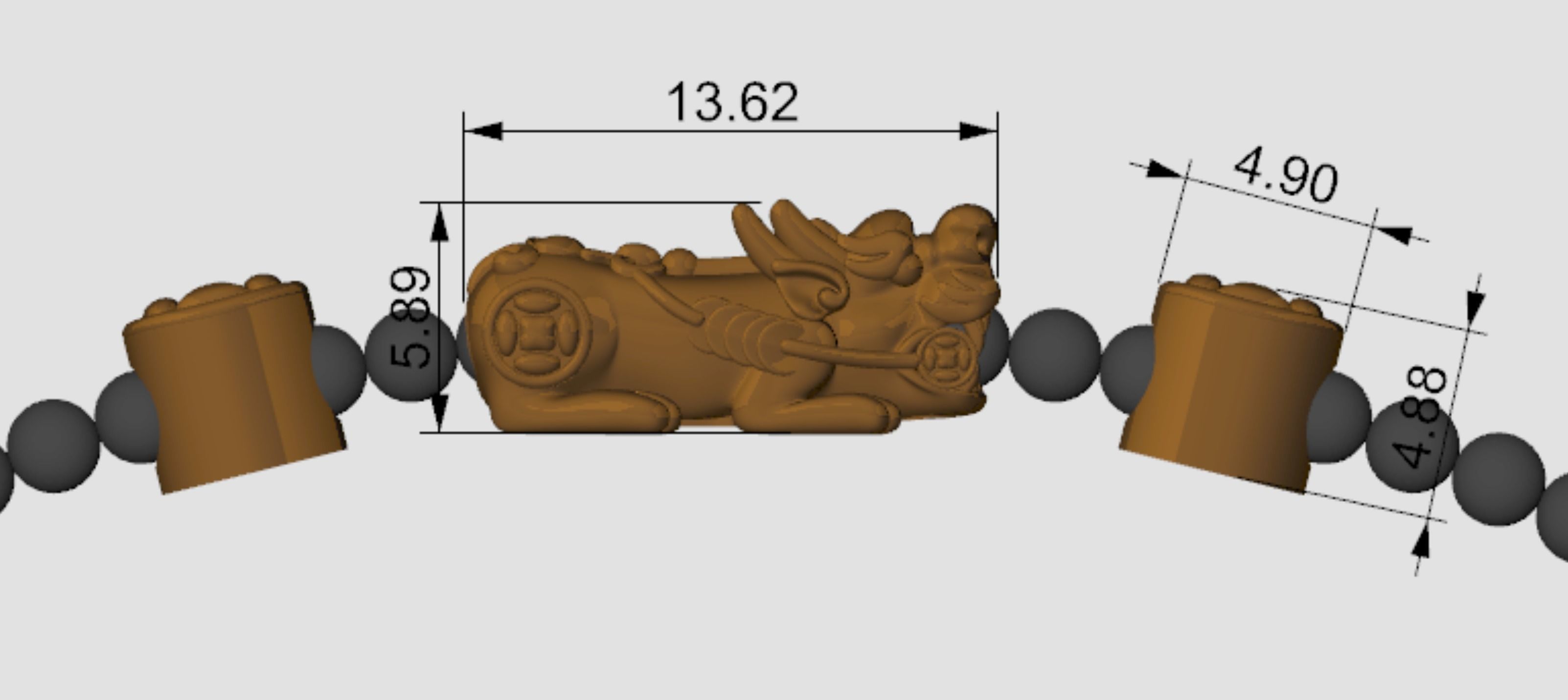 bracelet dragon 3D print model_6