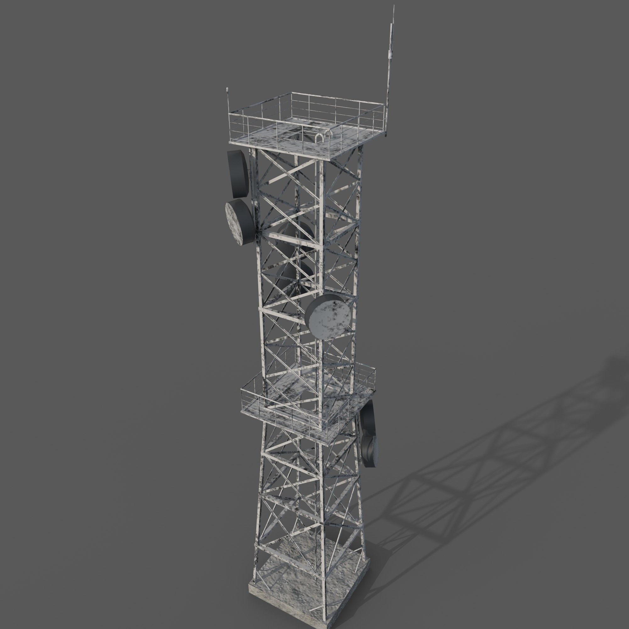 base station Low-poly 3D model_1