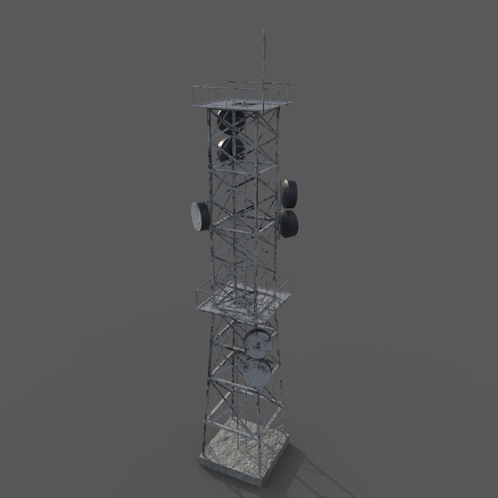 base station Low-poly 3D model_2