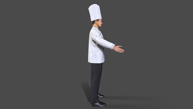 chef Kitchener Low-poly 3D model 4