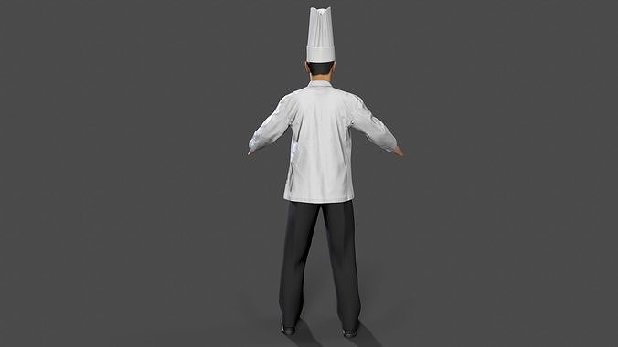 chef Kitchener Low-poly 3D model 3