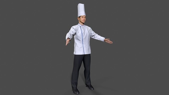 chef Kitchener Low-poly 3D model 5